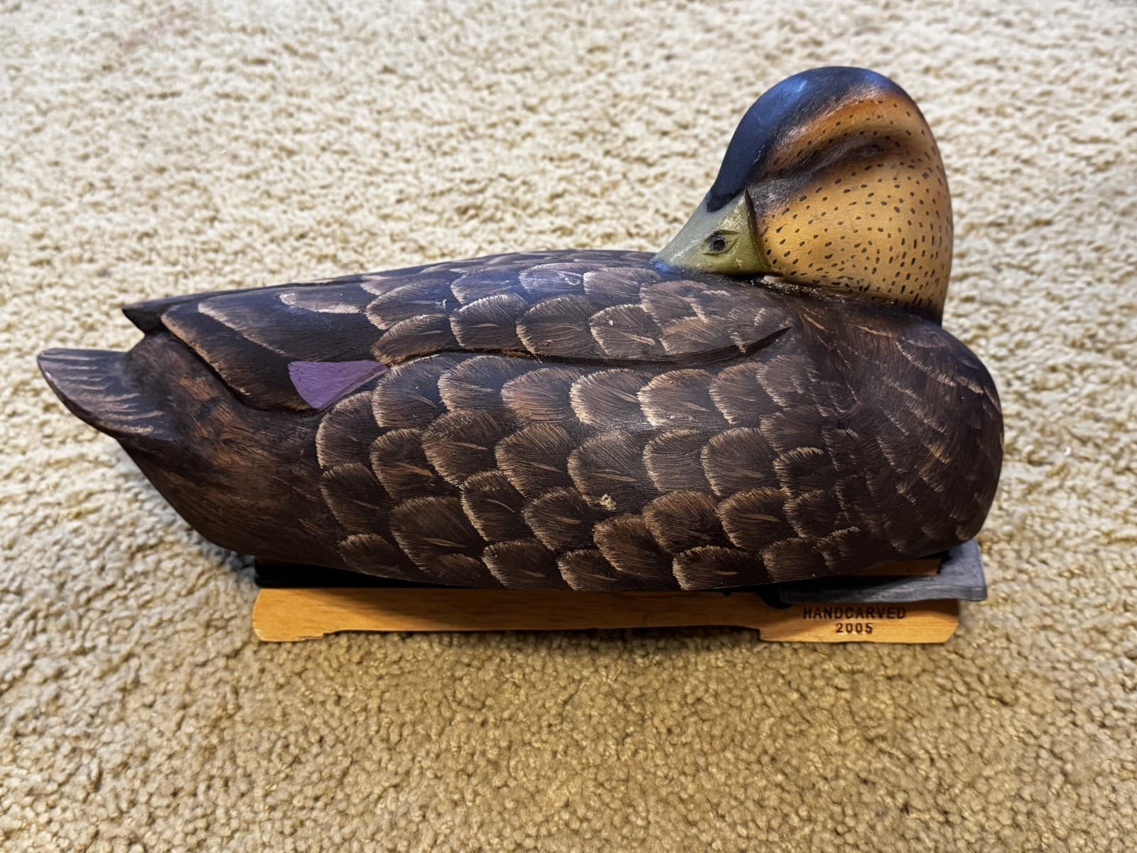 Autumn Wings- Wooden Hand Carved/Painted Duck 15in long (7)