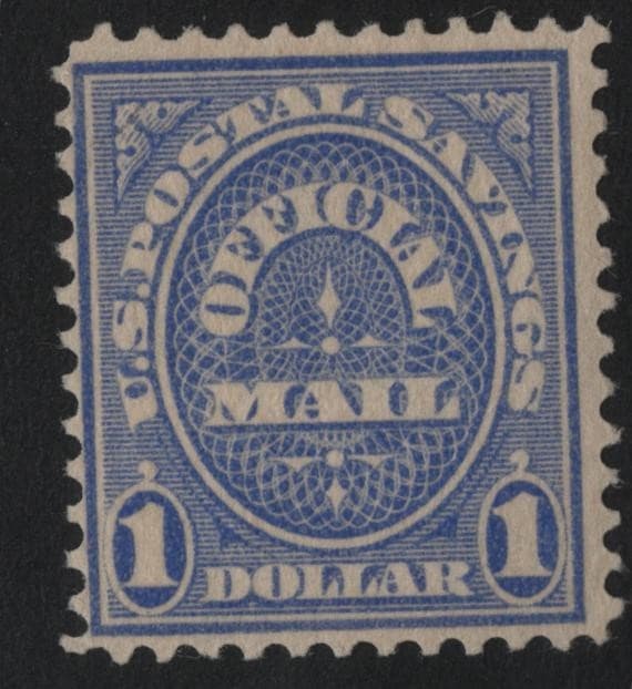 US SCOTT#o123 POSTAL SAVINGS STAMP CAT. VAL.$200 MH