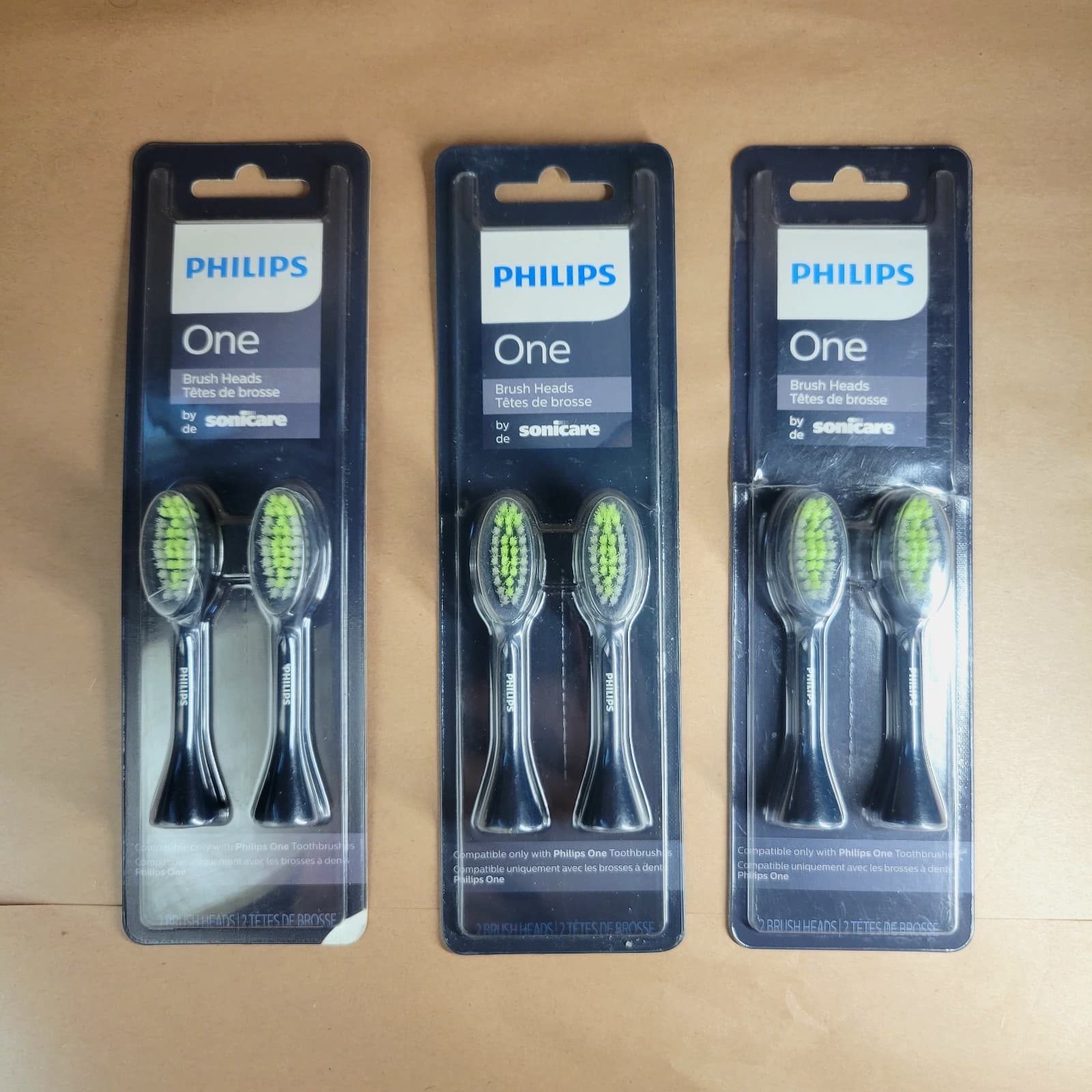 Philips One by Sonicare Replacement Brush Heads – Lot of 3 Packs (6 Total) – NEW