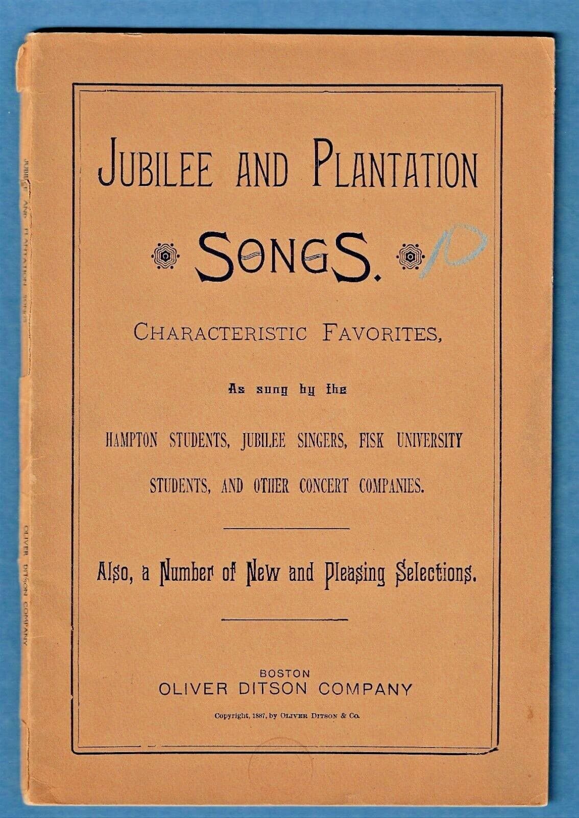 1915 JUBILEE AND PLANTATION SONGS ~ JUBILEE SINGERS ETC. ~ AFRICAN-AMERICAN