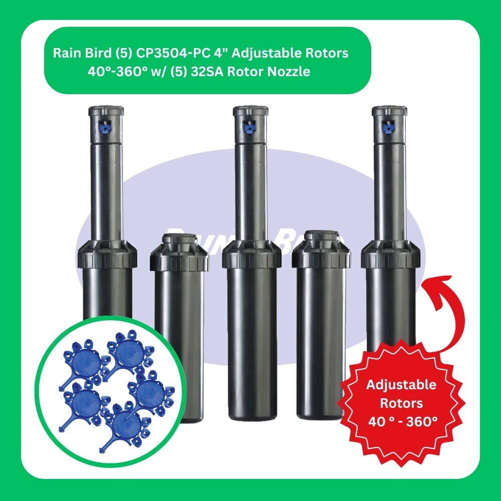 Rain Bird (5) CP3504-PC 4" Adjustable Rotors 40°-360° w/ (5) 32SA Rotor Nozzle