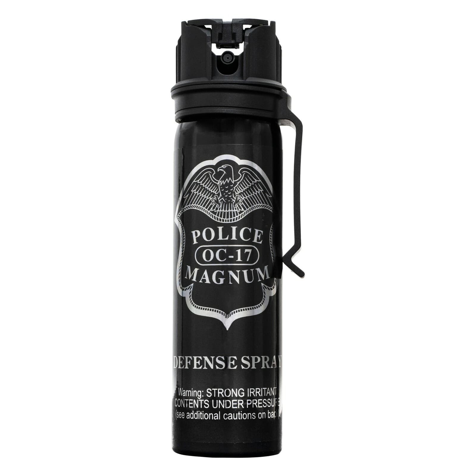 POLICE MAGNUM Pepper Spray 4oz ounce Flip Top Belt Clip Stream Defense Security