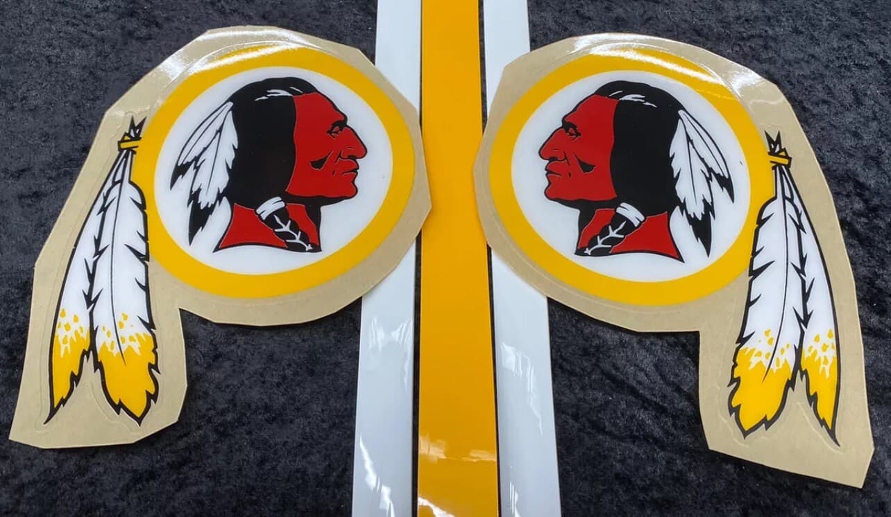 Like Redskins Full Size Football Helmet Decals With Stripes