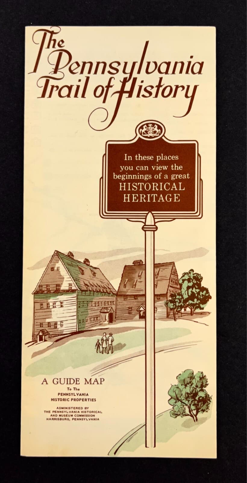 1960s Pennsylvania Trail Of History Heritage Guide Map Vintage Travel Brochure