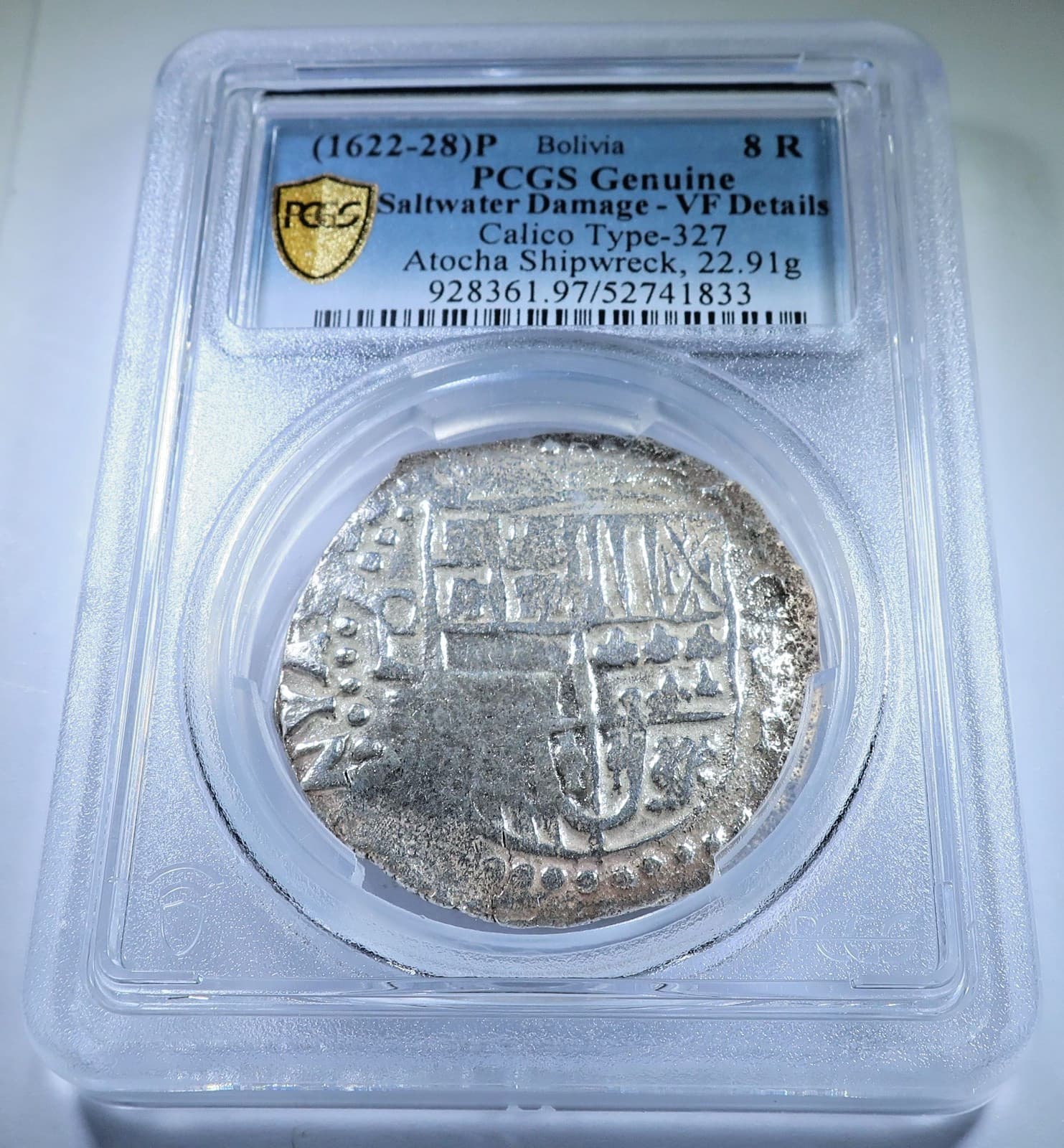 PCGS Atocha Shipwreck Mint Error Spanish Bolivia 8 Reales 1600's 8R Cob Coin