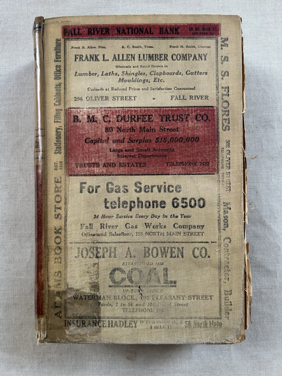 1929 FALL RIVER MA City Directory Genealogy Business Listings Local History Vtg