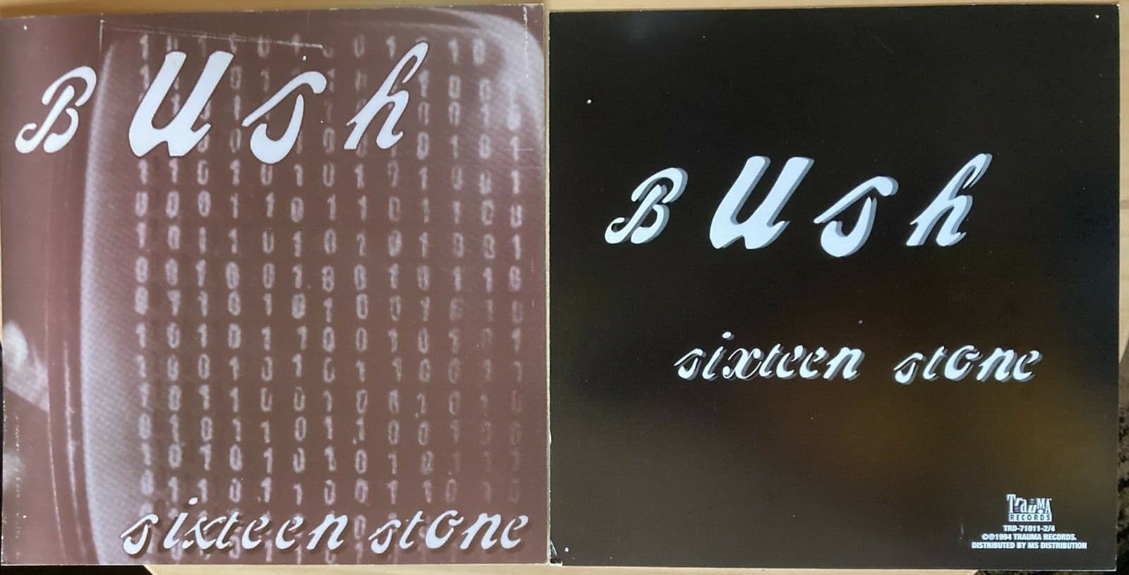 2xBush Sixteen Stone 12x12 1994 Promo Flats VERY RARE Rossdale Traynor Trauma VG