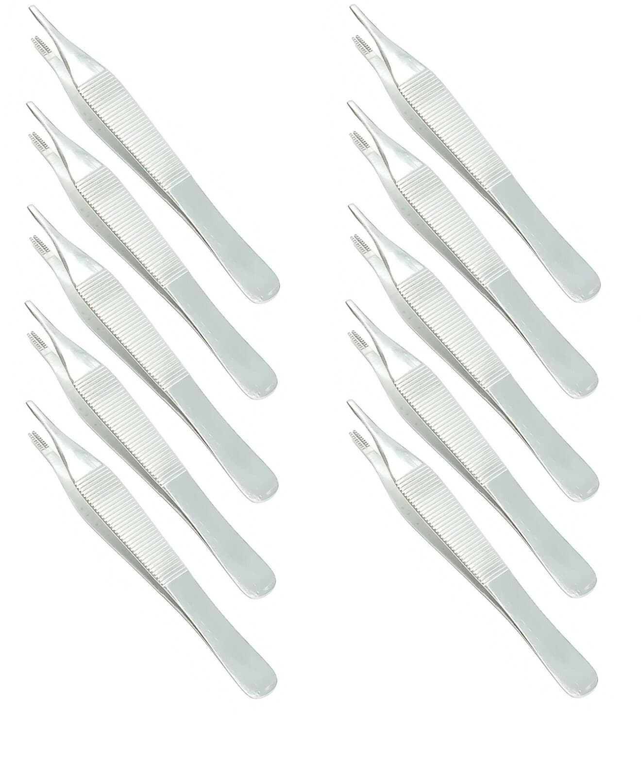 10 pcs Adson Brown Tissue Forceps Surgical Instruments 4.75" 9X9 Teeth SS