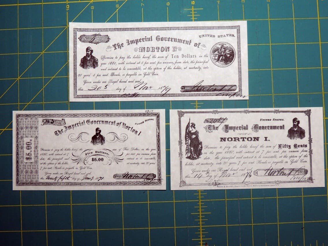 Reproduction Emperor Norton Notes U.S. Currency Paper Money Copy