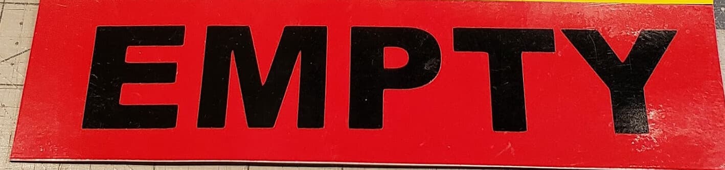 Full Empty In-Use Cylinder Magnets - Color Coded - Propane Acetylene Argon CO2