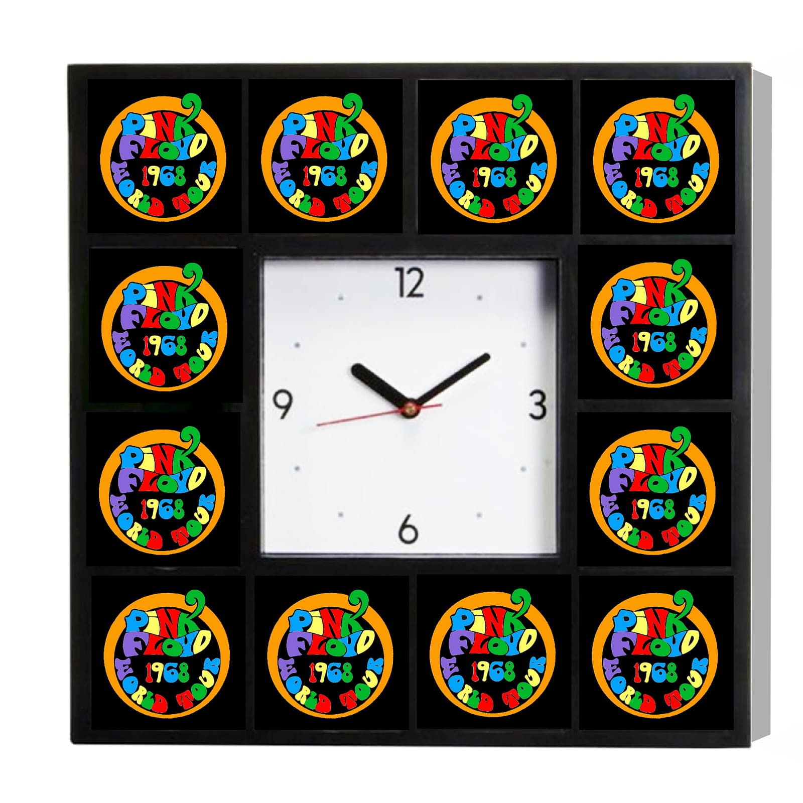 Pink Floyd 1968 World Tour around the Clock with 12 surrounding images
