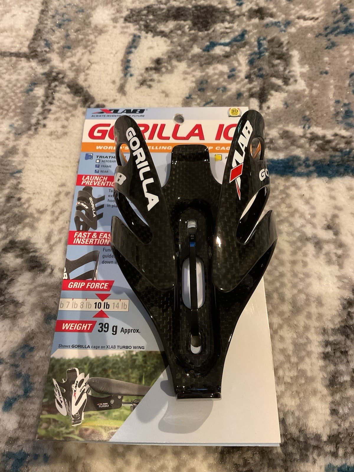 XLAB Gorilla IO HG Water Bottle Cage Gloss Black Carbon