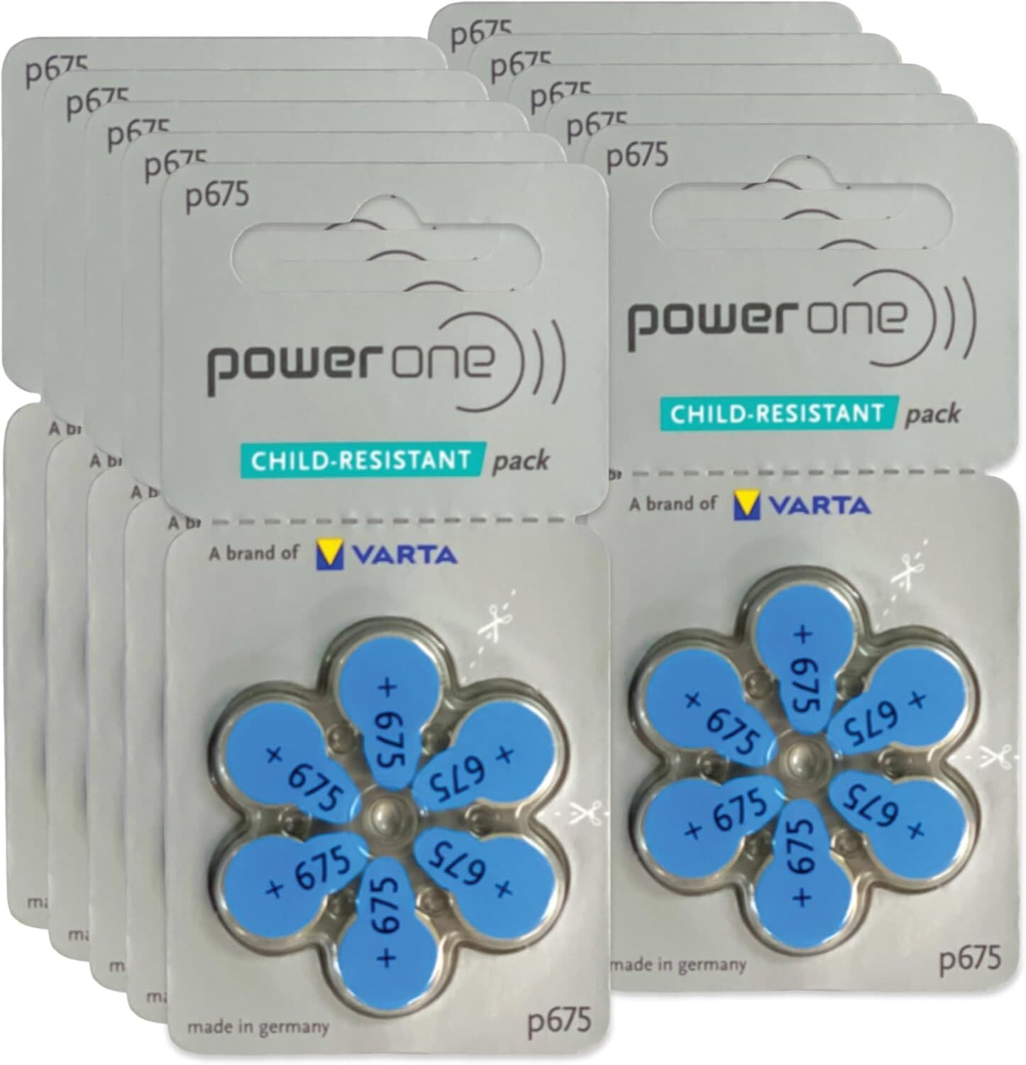 Powerone Hearing Aid Battery Size P675 - 12 Batteries to 240 batteries-Exp 2028