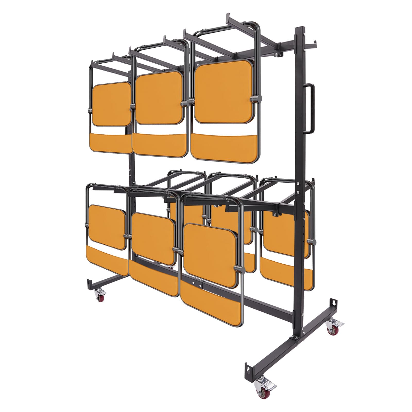 Folding Chair Rack Folding Table and Chair Cart Chair Rack with 4 Casters