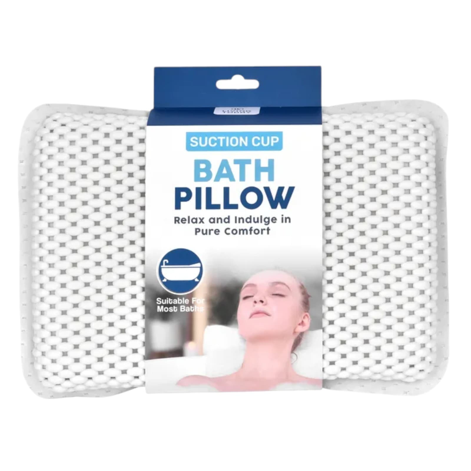 Luxury Bath Pillow Suction Cup Head Neck Support Spa Cushion Relax Comfort Calm