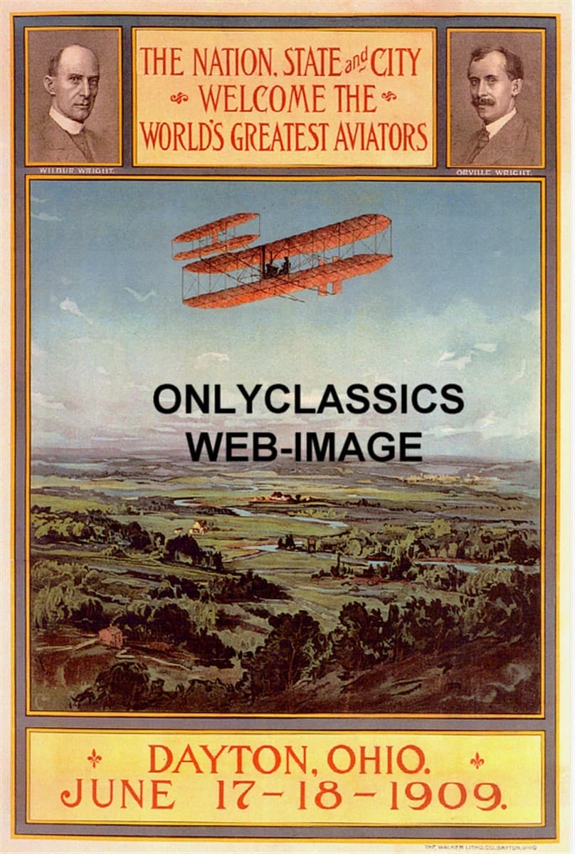 Orville Wilbur Wright Brothers World's Greatest Exposition 12x18 Airplane Poster
