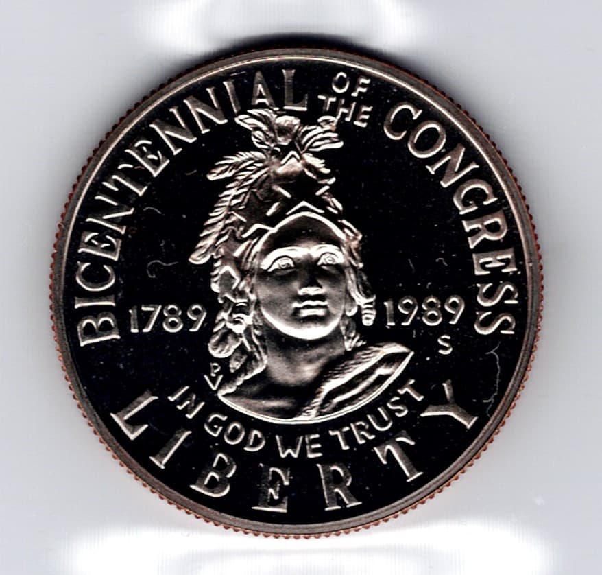 1989-S U.S. Congress Bicen Commem Half Dollar, Cu-Ni clad, PRF. **LOW MINTAGE**