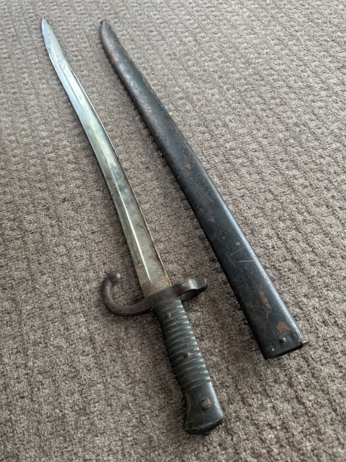 WWI Era Model 1866 French Chassepot Bayonet w/ Scabbard