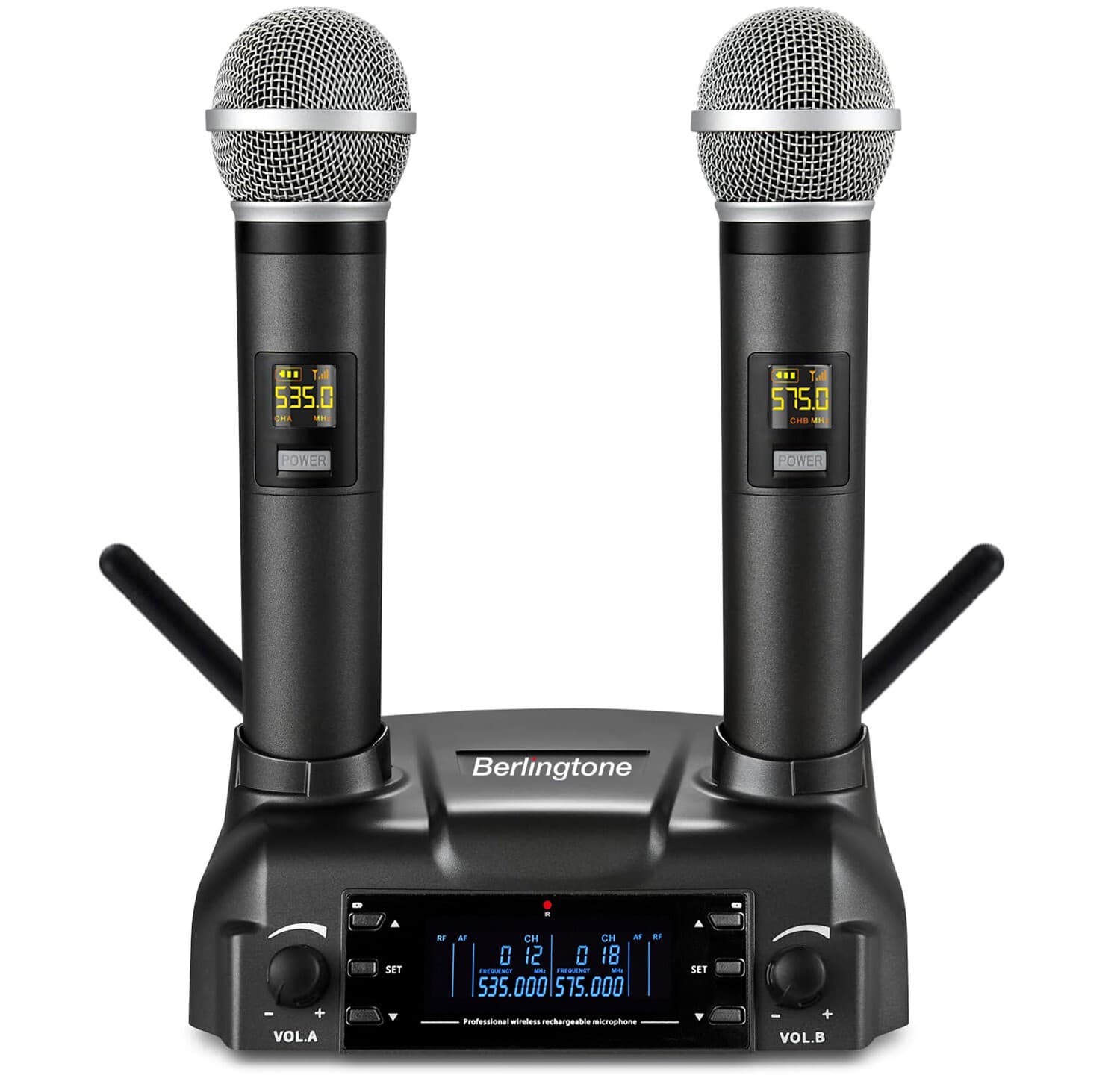 Berlingtone BR-60UM Wireless Microphone System Dual Wireless Mics, rechargeable