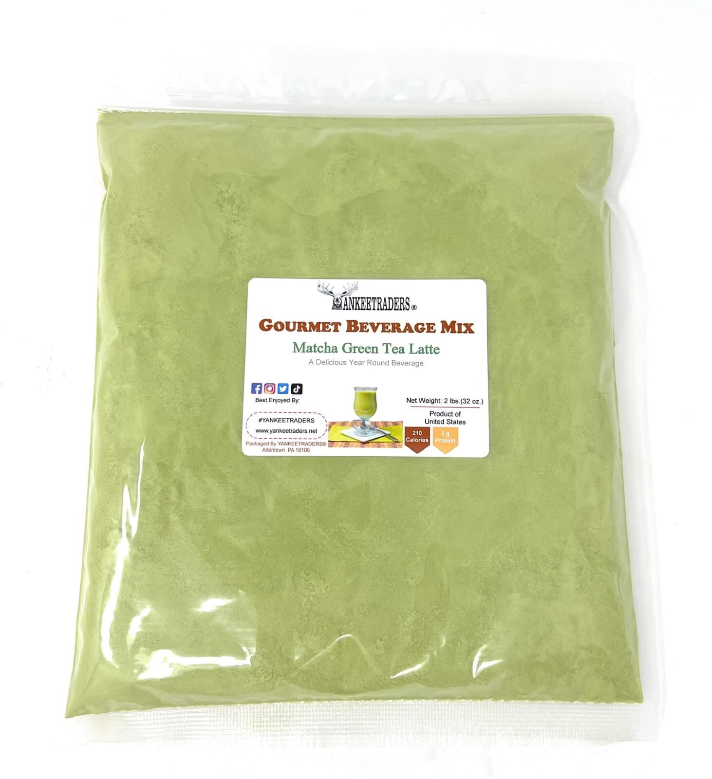 Matcha Green Tea Latte Mix, 2 lbs. ~ YANKEETRADERS® Brand ~ FREE SHIPPING
