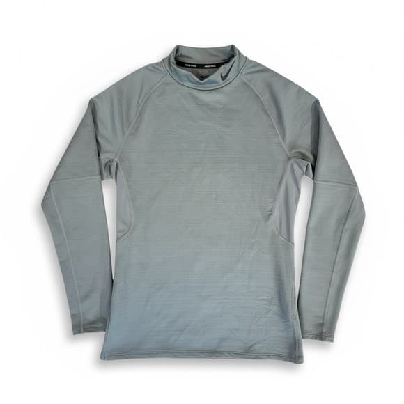 Nike Pro Dri-FIT Men's S Therma Long Sleeve Top Cold Gear Gray Training Shirt