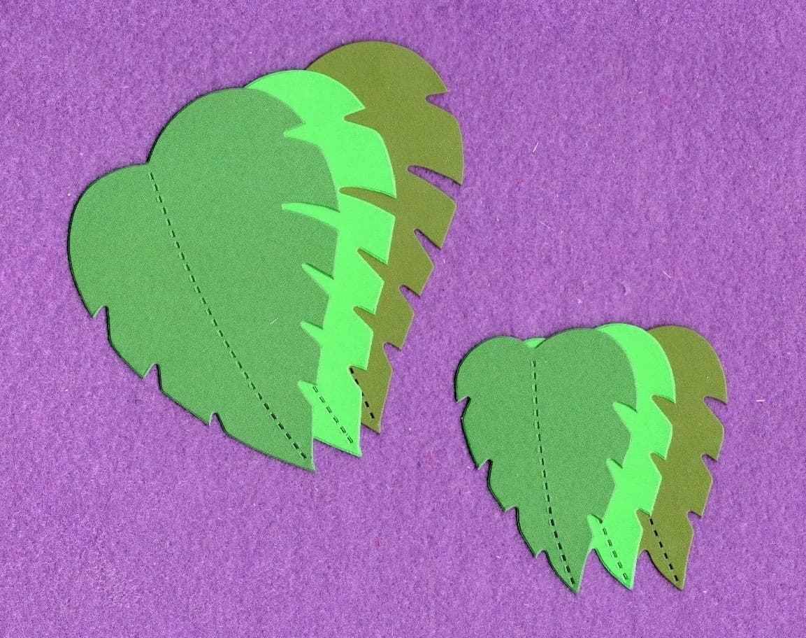 JUNGLE LEAVES die cuts scrapbook cards