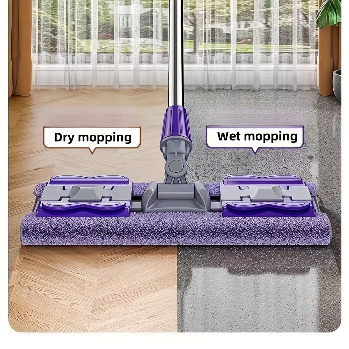 Purple Cloth-Cling Mop - Easy Clean,Living Room Floors & Daily Household Mopping
