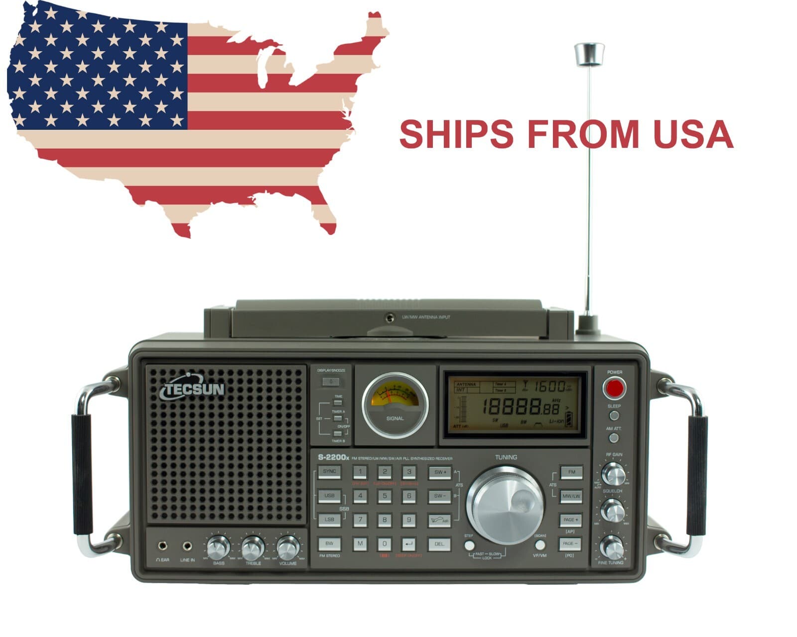TECSUN S-2200x AM/FM MW LW SW Shortwave SSB VHF Airband DSP radio receiver