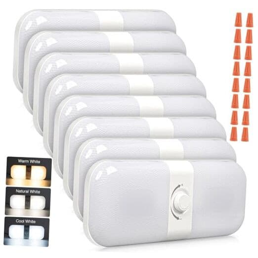 RV Lights Interior 1700LM, 3 Color TEM Camper Lights, Dimmable 12v Volt Led
