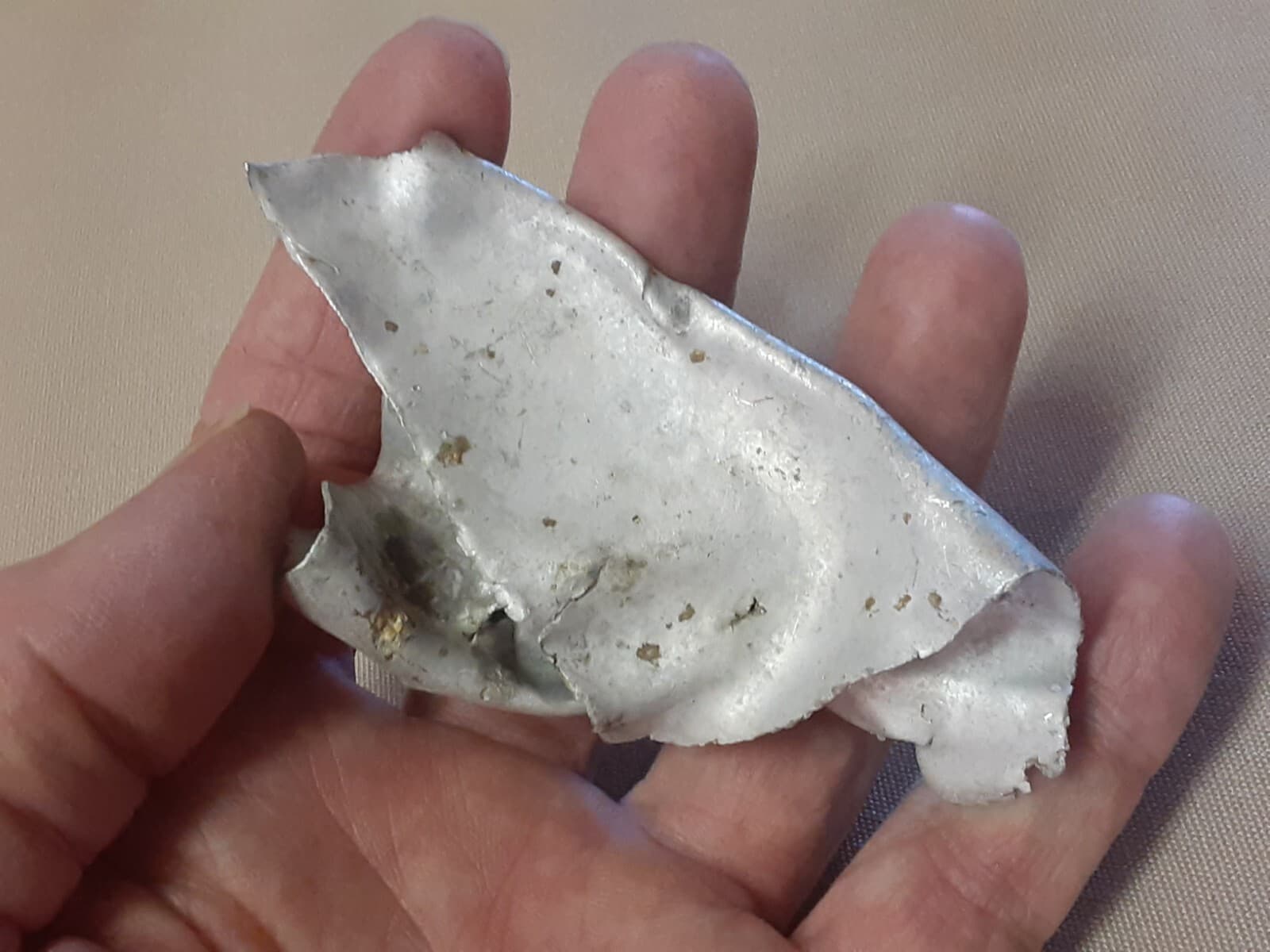 V2 Rocket Crash Site Relic Crumpled Aluminum Skin!