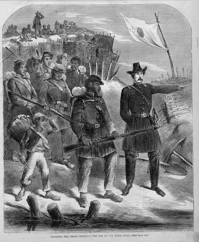 NEGRO RECRUITS, CIVIL WAR DRUMMER BOY, TEACHING NEGROES