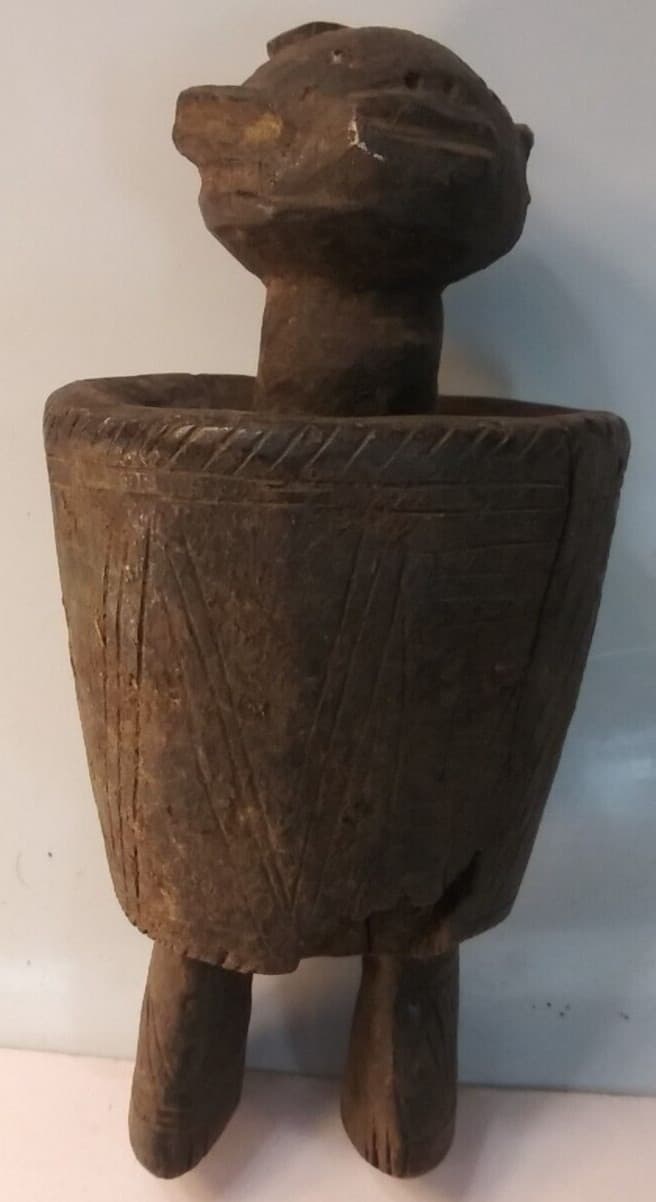 Antique African Carved Wood Figure. Storage Auction Find.