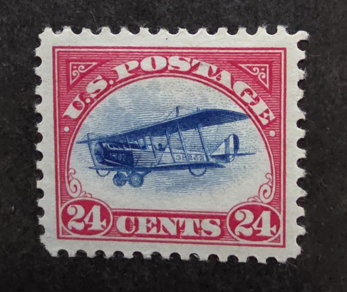 BEAUTY - US Scott C3 24c Biplane Airmail Jenny Stamp Unused Mint MH OG T17761