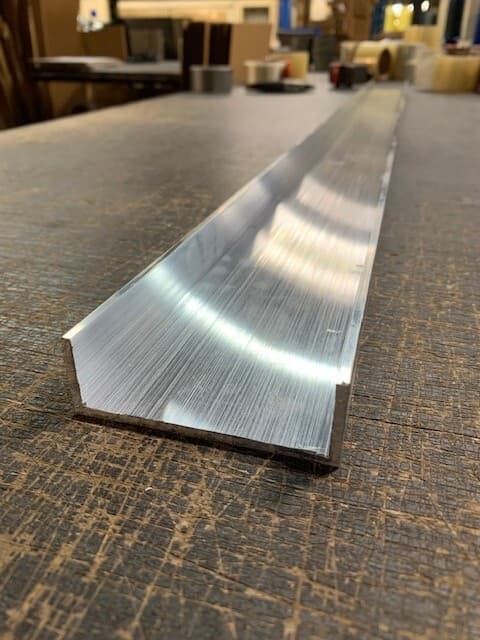1/8" Thick x 1" x 3" 6063-T52 Aluminum Channel x 10" Long, Sharp Corner Channel