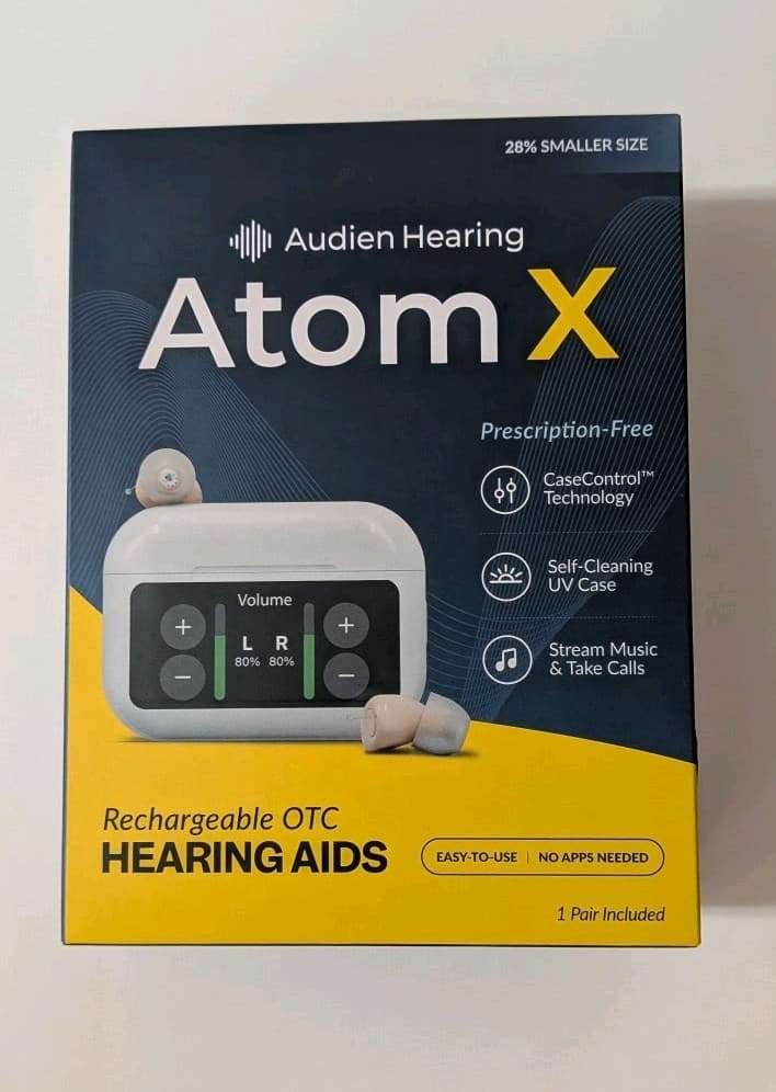 Audien Hearing Atom X Rechargeable Bluetooth Hearing Aids