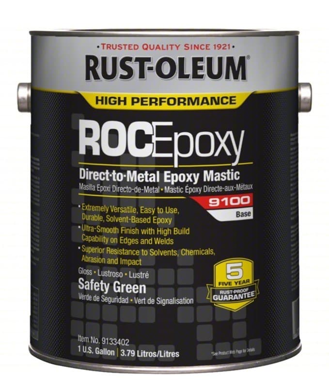 Rust-Oleum Safety Green ROCEpoxy Direct-to-Metal Epoxy Mastic 9100 Base, 1 Gal