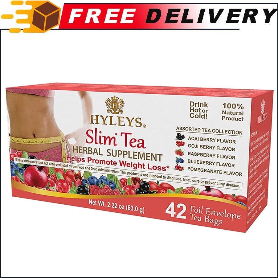Hyleys Slim Tea 42 Ct Assorted - Weight Loss Herbal Supplement Cleanse and Detox