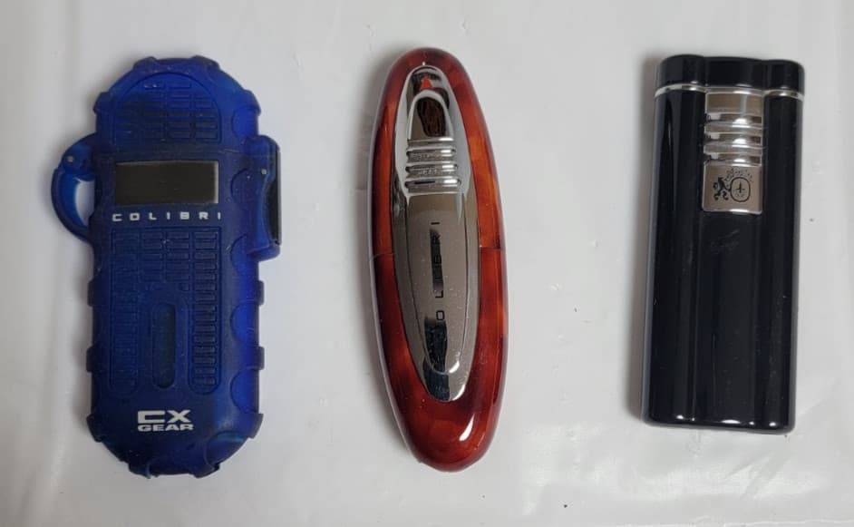 Lot of 3 Colibri Lighters - Jet Flame Butane - For Parts or Repair - As-Is No Re