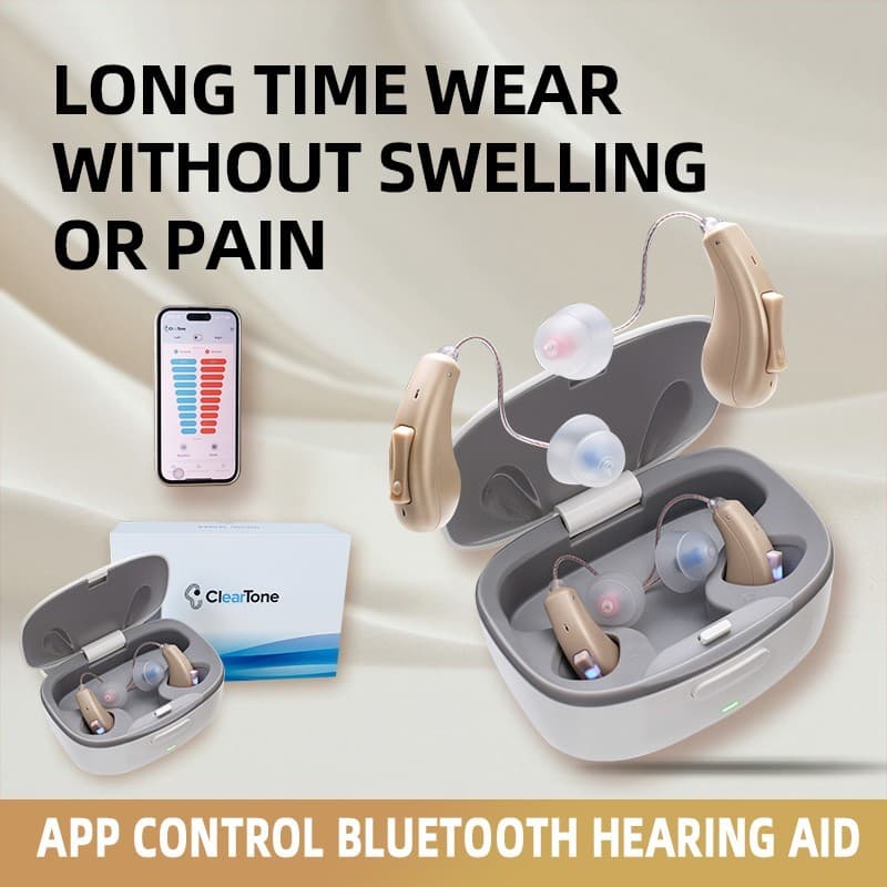OTC Bluetooth Hearing Aids Rechargeable With App Control Digital Hearing Test
