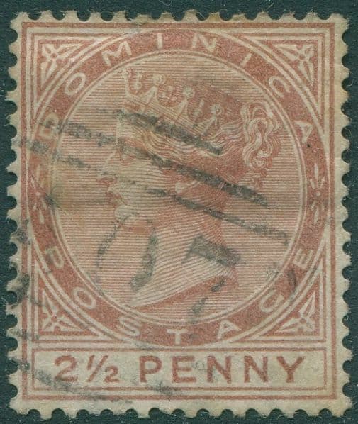 Dominica 1874 SG6 2½d brown QV crown CC wmk FU