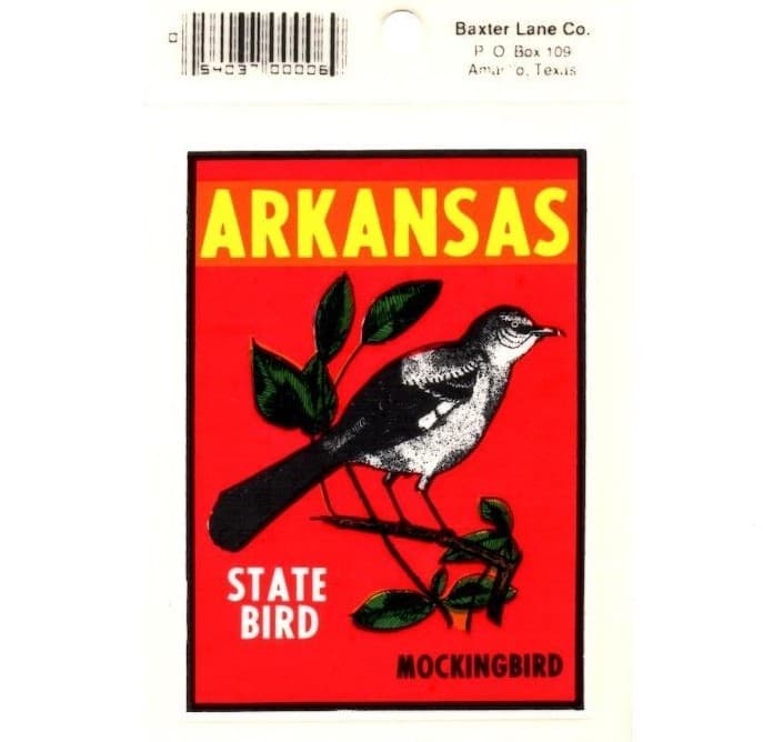 Lot of 12 Arkansas State Bird Souvenir Luggage Decals Stickers - New - Free S&H