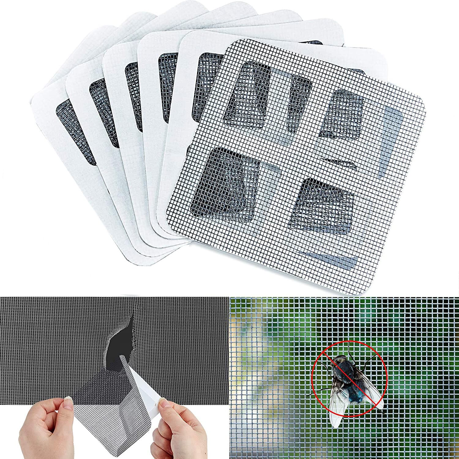 5x Window Door Screen Patch Repair Kit Cover Fiberglass Mesh Hole Repaire Tape