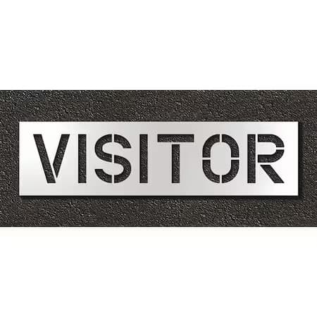 Rae Stl-108-71234 Pavement Stencil, Message, Visitors, 12 In Character Height,