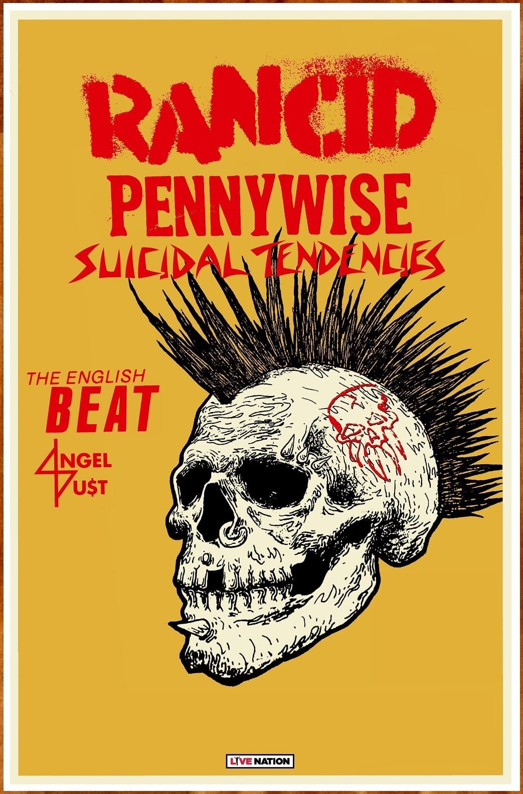 RANCID | PENNYWISE Tour 2019 Ltd Ed New RARE Poster! ENGLISH BEAT ANGEL DUST