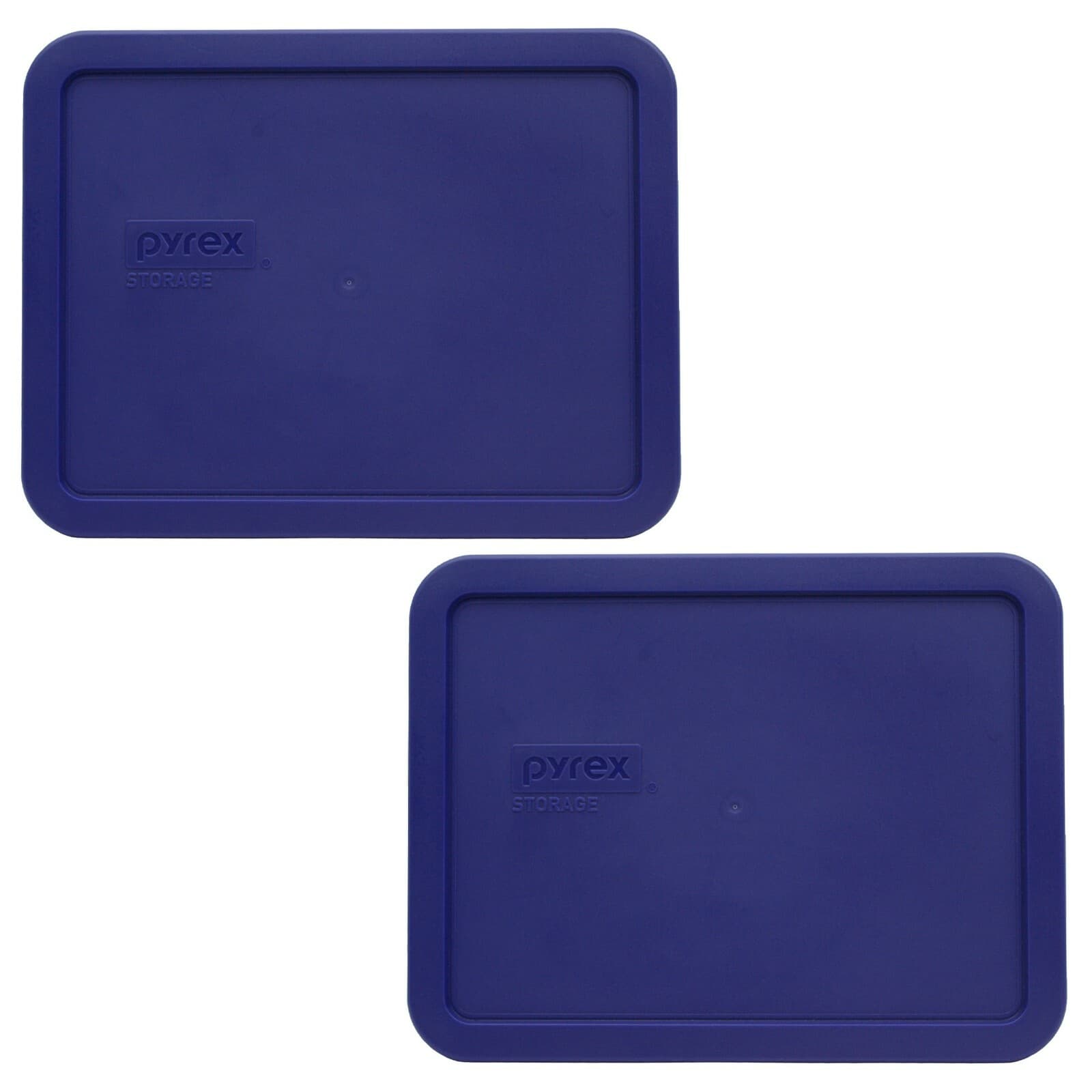 Pyrex 7211-PC Navy Blue Rectangle Food Storage Replacement Lid Cover (2-Pack)