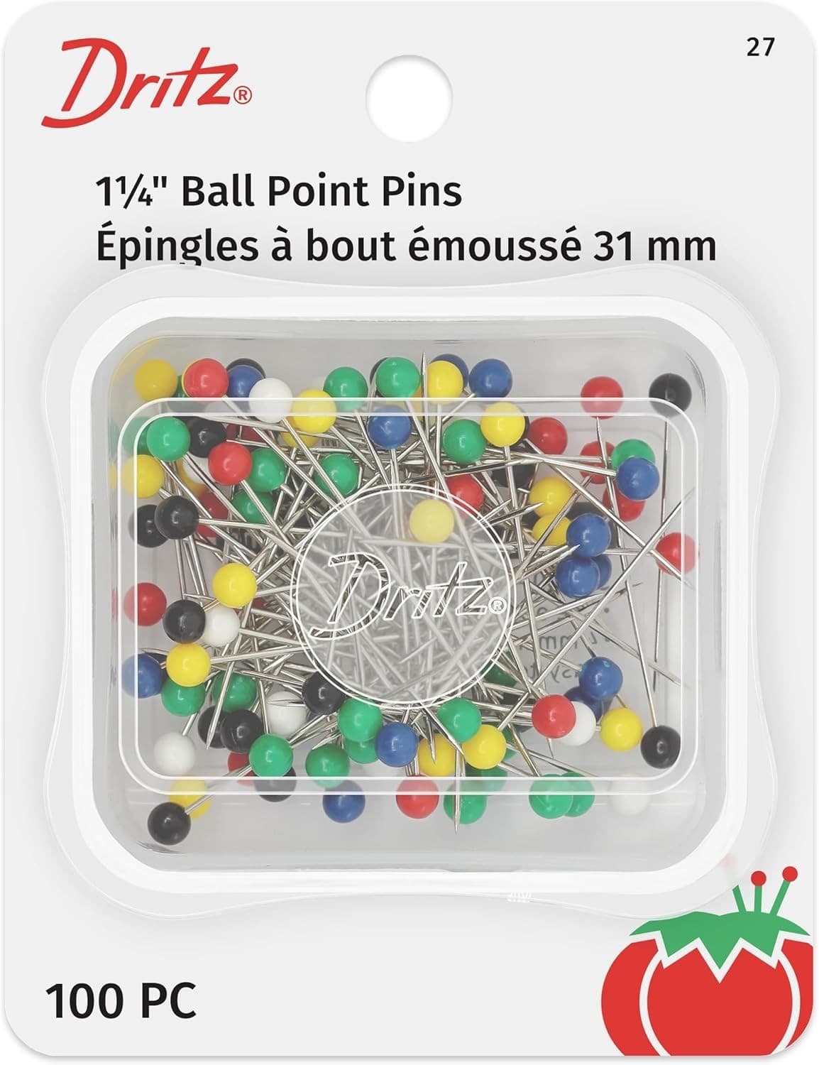 27 Ball Point Pins, 1-1/4-Inch (100-Count)