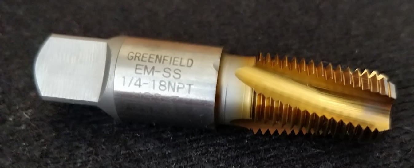 GREENFIELD 1/4"-18 NPT National Pipe Thread Pipe Tap EM-SS Premium tap