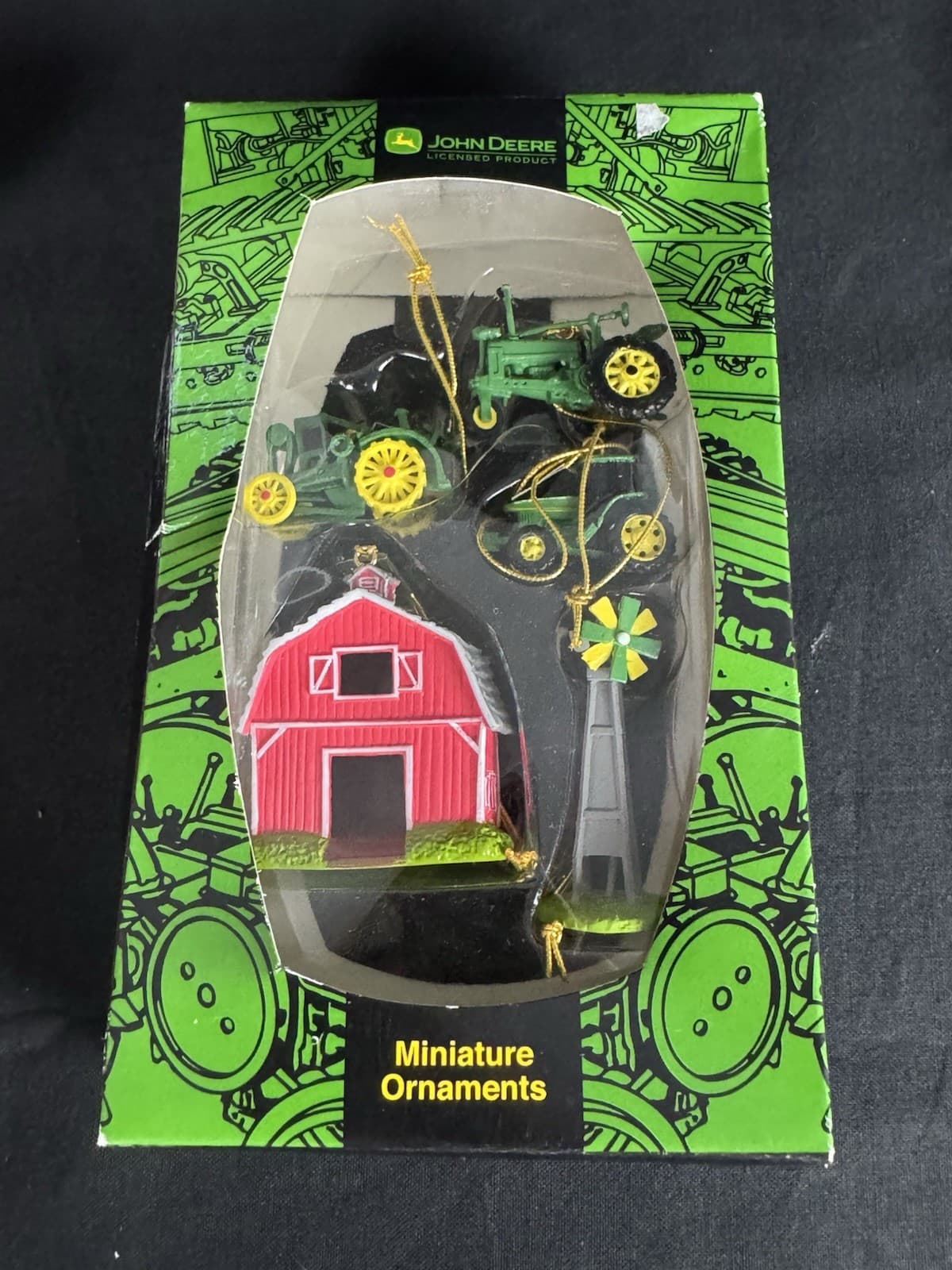 John Deere Tractor Miniature Set Of 5 Christmas Tree Ornaments Farm County