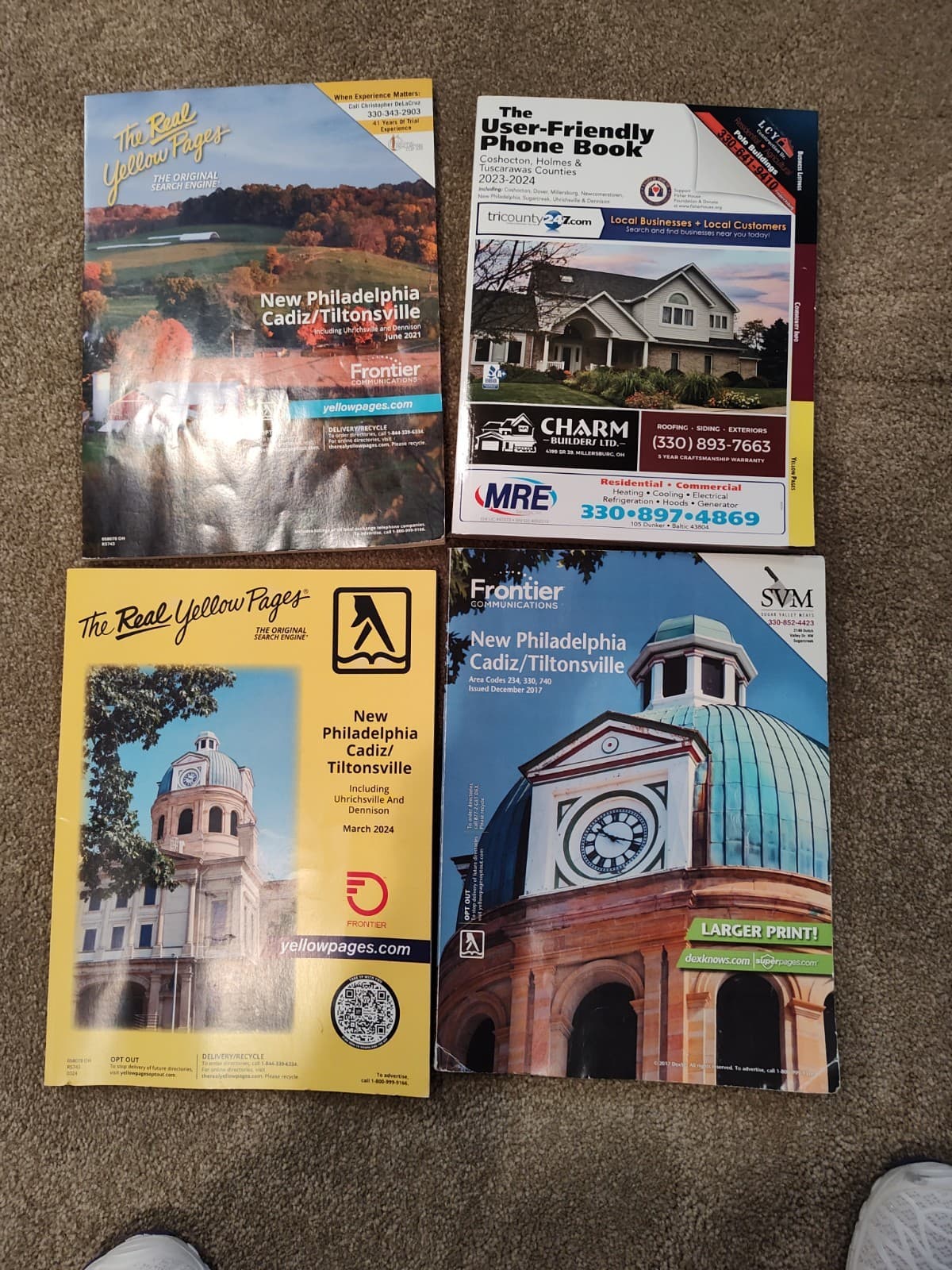 4 Tuscarawas County Ohio - Phone Books - 2017, 2021, 2023, 2024