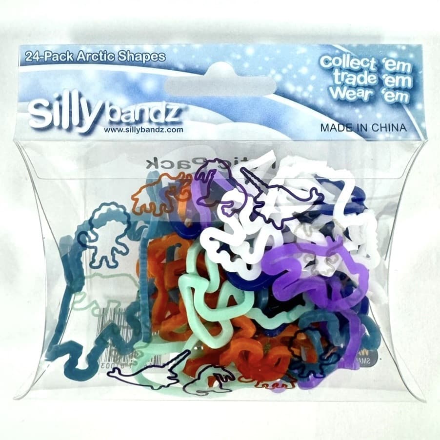 Sillybandz Arctic 24 Pack Shaped Silicone Bracelets NEW
